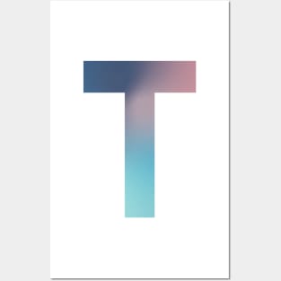 Gradient Letter T Initial Alphabet Posters and Art